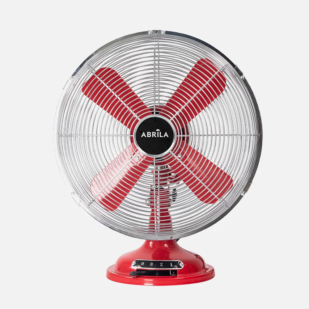 Ventilador Sobremesa Capitolio Rojo/cromo 37w 3velocidades 4asp Fijo Y Rotatorio 42x35x27cm