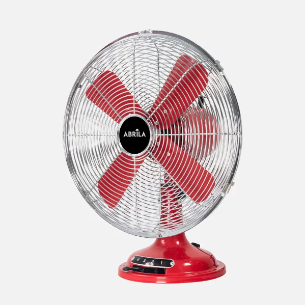 Fan Table lamp Capitolio Red/chrome 37w 3speeds 4asp Fixed And Rotatory 42x35x27cm
