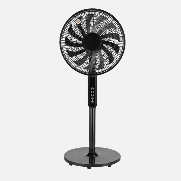 Ventilador De Pie Torbellino Negro 3velocidades 60w 13aspas Regx41x41 Display Oscilante, Remoto, Temporizador