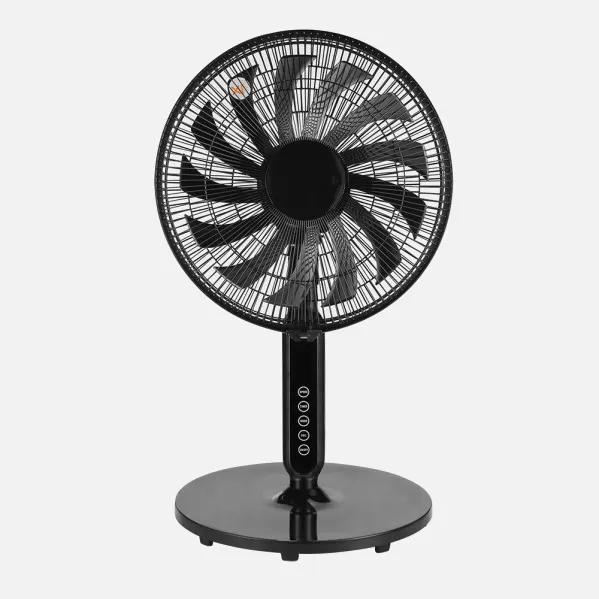 Ventilador De Pie Torbellino Negro 3velocidades 60w 13aspas Regx41x41 Display Oscilante, Remoto, Temporizador