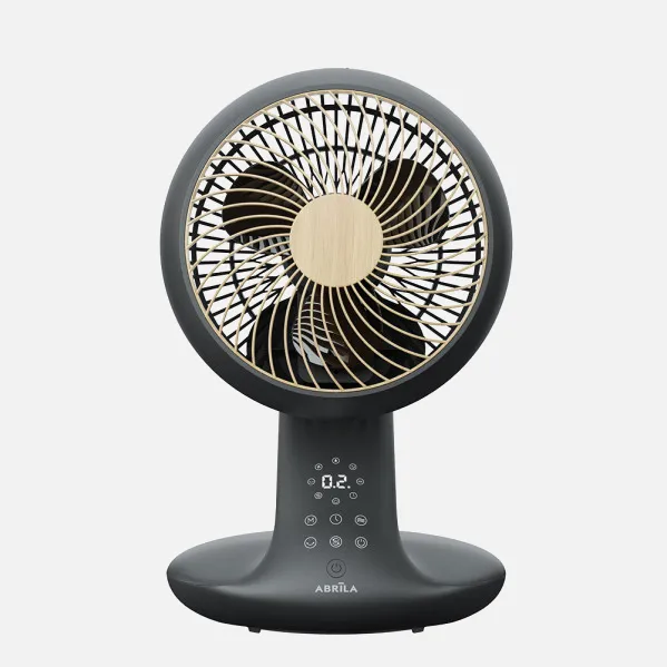 Ventilador Dc Sobremesa Miera Negro/haya 20w 8vel Oscilacion 3d.remoto,temporizador 40,5x25,4x23,3cm