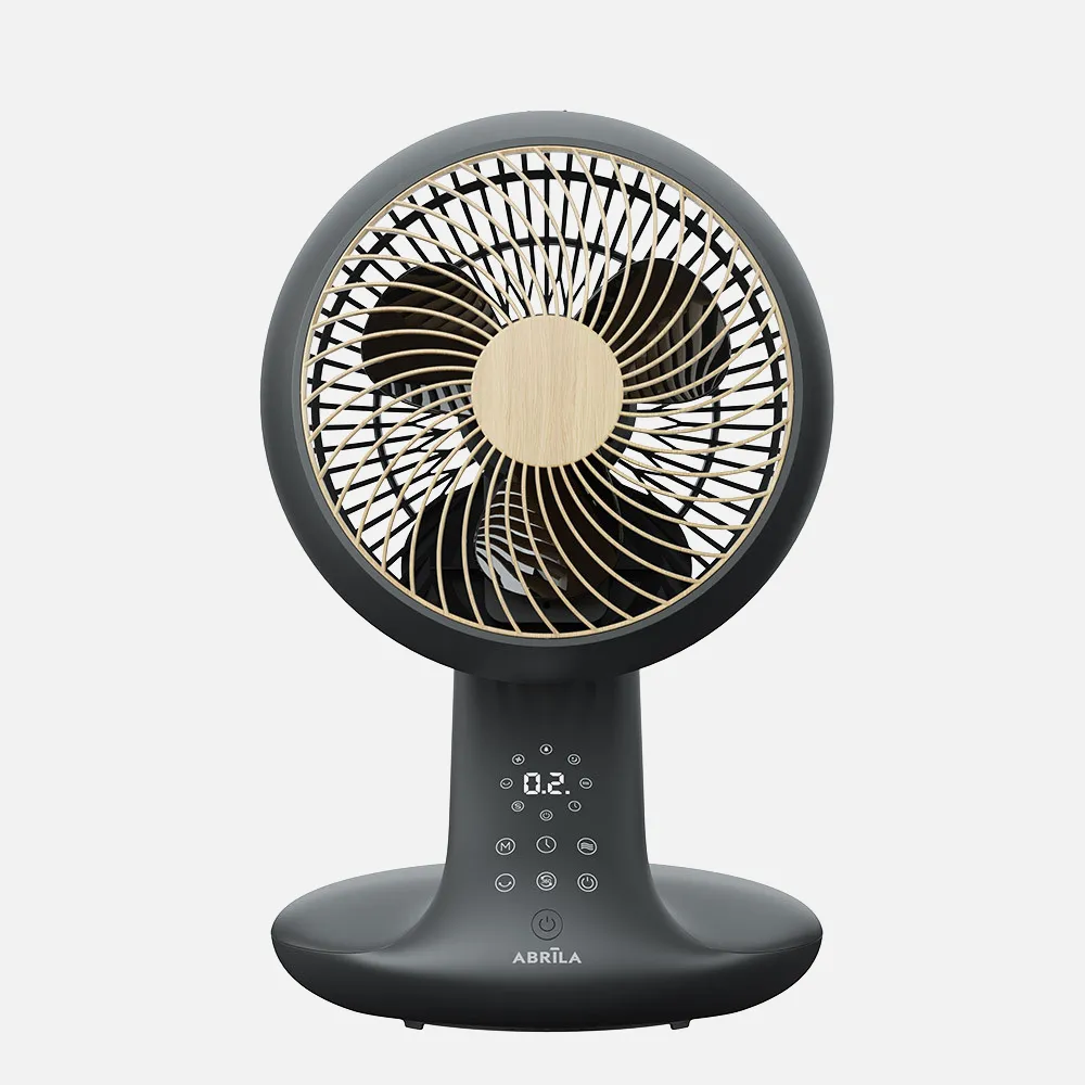 Ventilador Dc Sobremesa Miera Negro/haya 20w 8vel Oscilacion 3d.remoto,temporizador 40,5x25,4x23,3cm