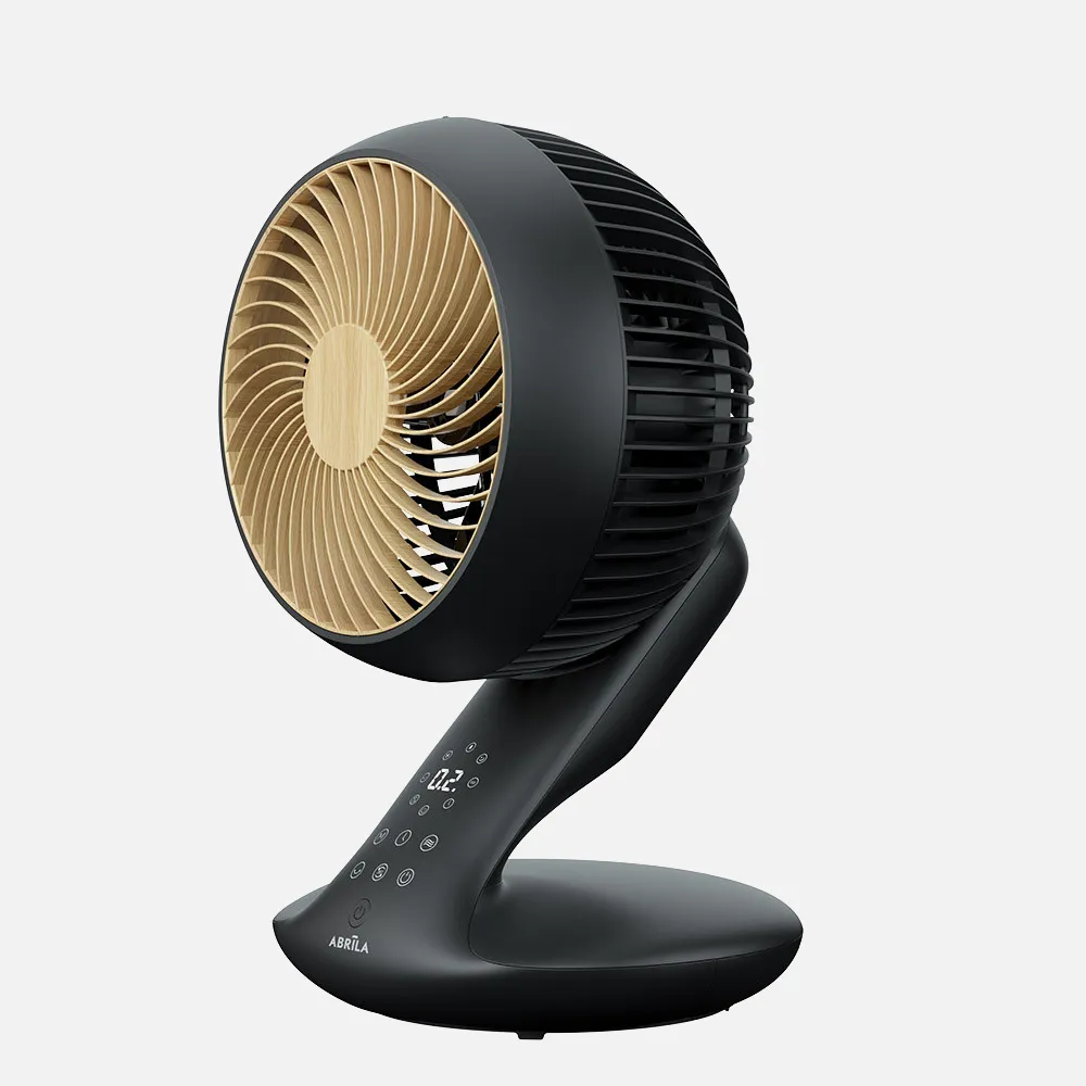 237971026 - Ventilador Dc Sobremesa Miera Negro/haya 20w 8vel Oscilacion 3d.remoto,temporizador 40,5x25,4x23,3cm