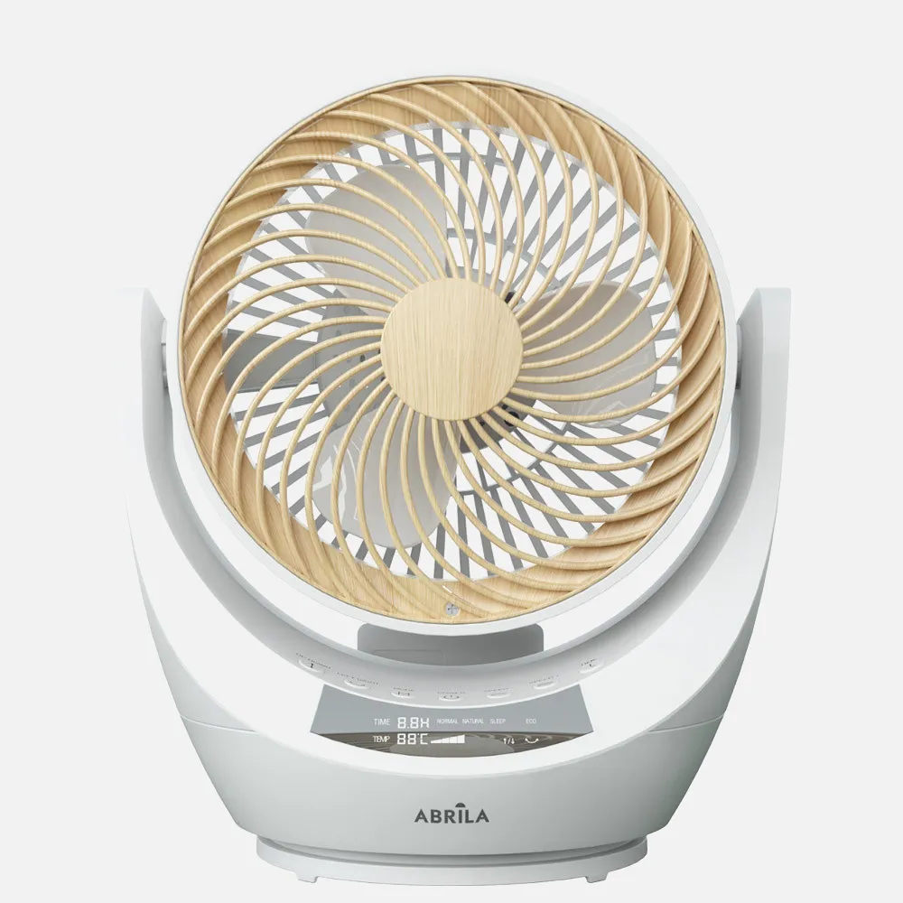 Ventilador Sobremesa Navia Blanco/haya 40w 4velocidades Orient Rotatorio,remoto,temporizadpr Y Display 34x28,7x23,5cm