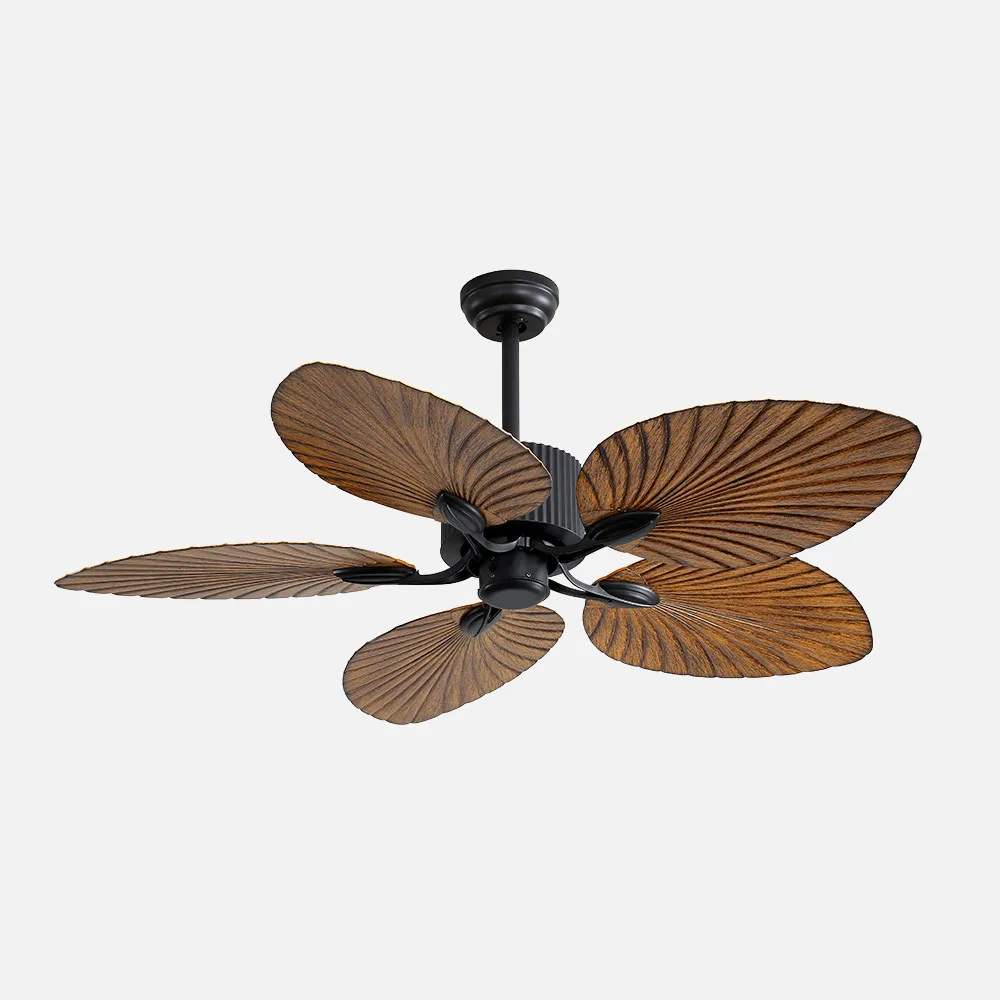 Ventilador Dc 26w Colla Negro 5 Aspas Marron 132cm 6 Velocidades 2950lm Remoto Temporizador Memoria 25