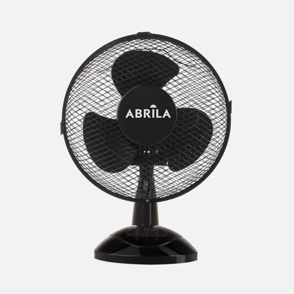 Ventilador Sobremesa Pizarro Pequeño Negro 2velocidades 25w Orientable Fijo Y Rotatorio 36x27x17cm