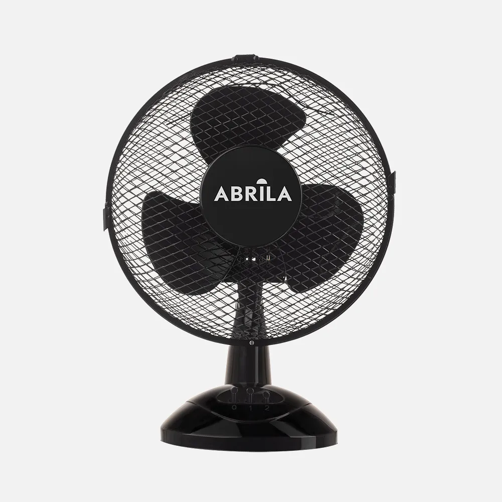 Ventilador Sobremesa Pizarro Pequeño Negro 2velocidades 25w Orientable Fijo Y Rotatorio 36x27x17cm