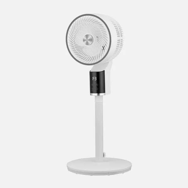 Ventilador De Pie Persa Blanco/cromo 50w 3vel Regx33x33cm Oscilante Display,remoto Y Temporizador