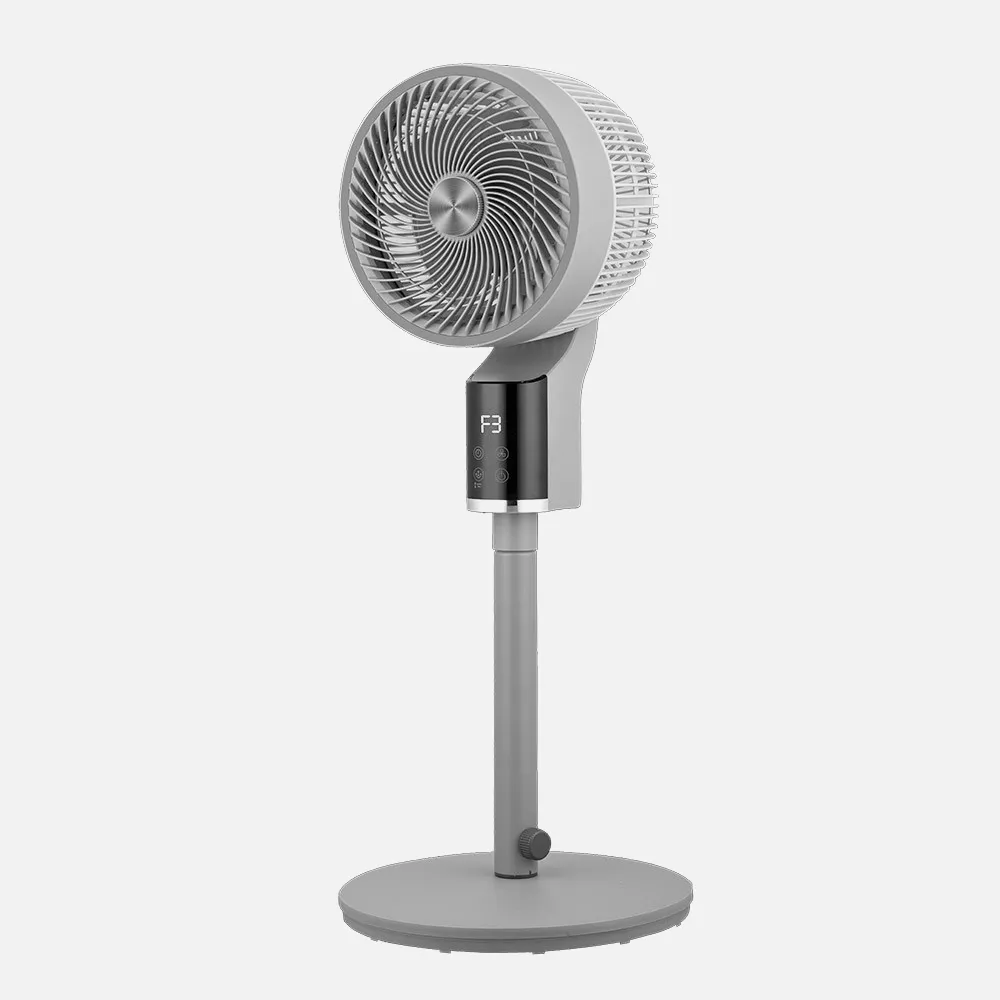 236841045 - Ventilador De Pie Persa Gris/cromo 50w 3vel Regx33x33cm Oscilante, Display, Remoto Y Temporizador