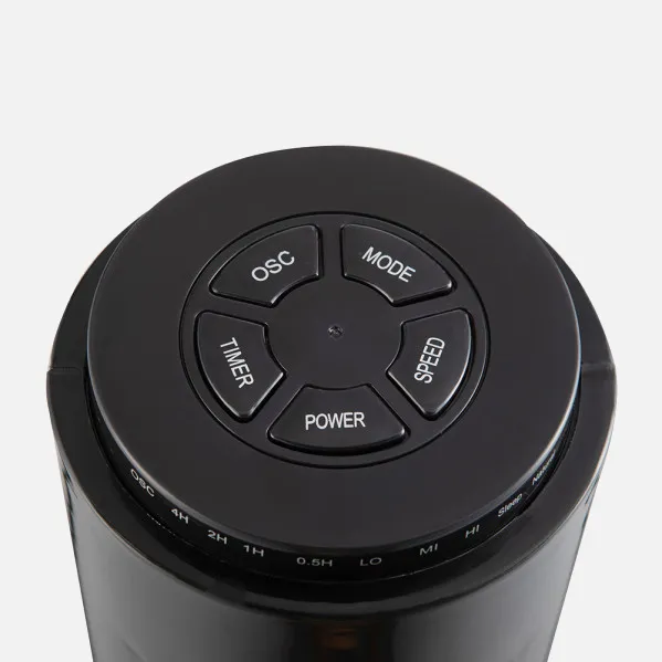 Fan Of Tower Picaro Black 3vel 50w C/remote Timer,fixed And Rotatory 74x22x22cm