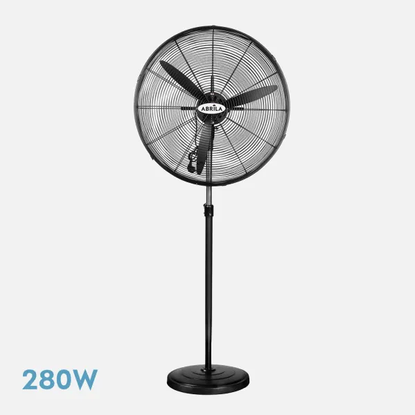 Ventilador De Pie Indust.tormenta Negro 3velocidades 280w 3aspas Fijo Y Rotatorio Regx81x81 Cm