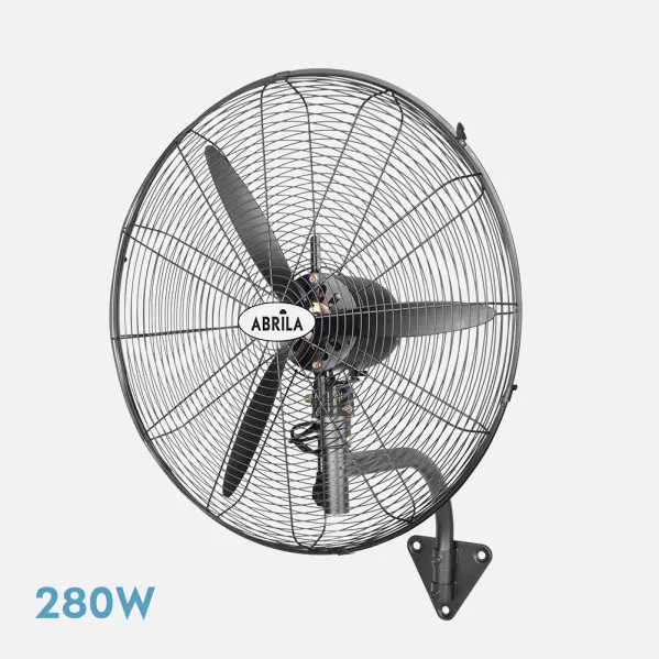 Ventilador Pared Indust.borrasca Negro 3velocidades 280w 3 Aspas Fijo Y Rotatorio 90x81x30cm