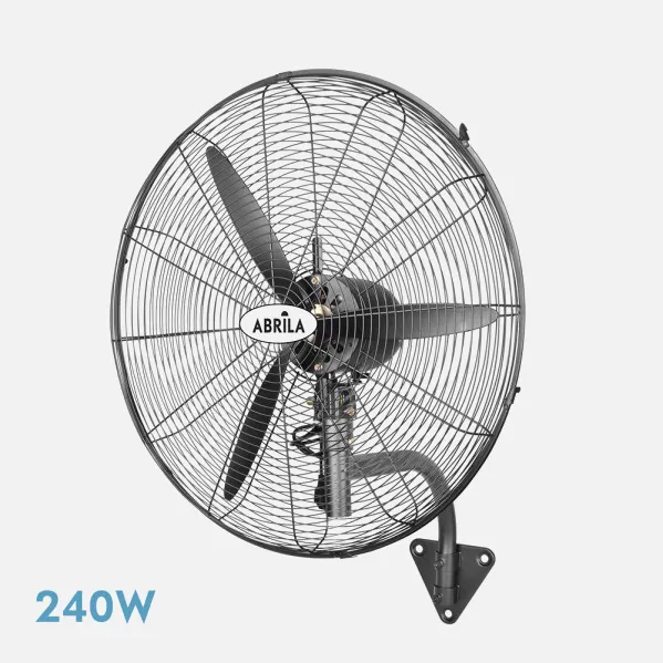 Ventilador Pared Indust.borrasca Negro 3velocidades 240w 3 Aspas Fijo Y Rotatorio 80x71x30cm