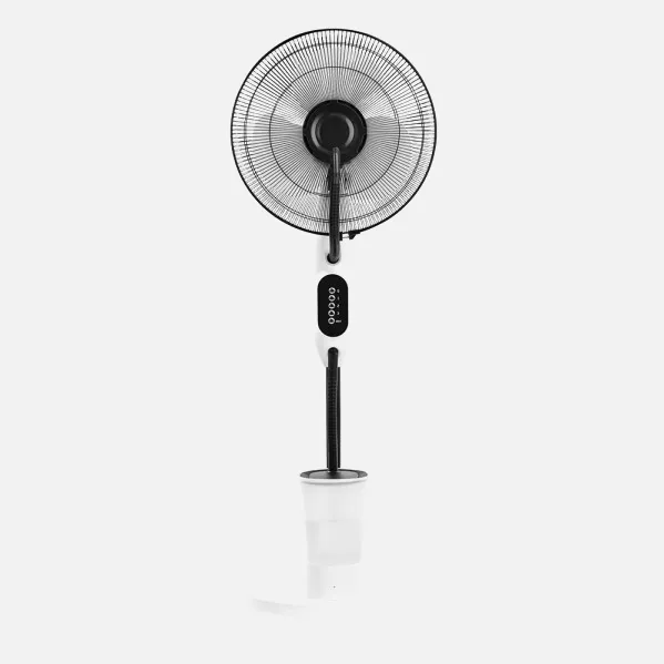 Ventilador Humidificador Pie Iceberg Blanco/negro 80w 3velocidades 3aspas Nebulizador 125x43x38cm Tanque  Agua 2,8l
