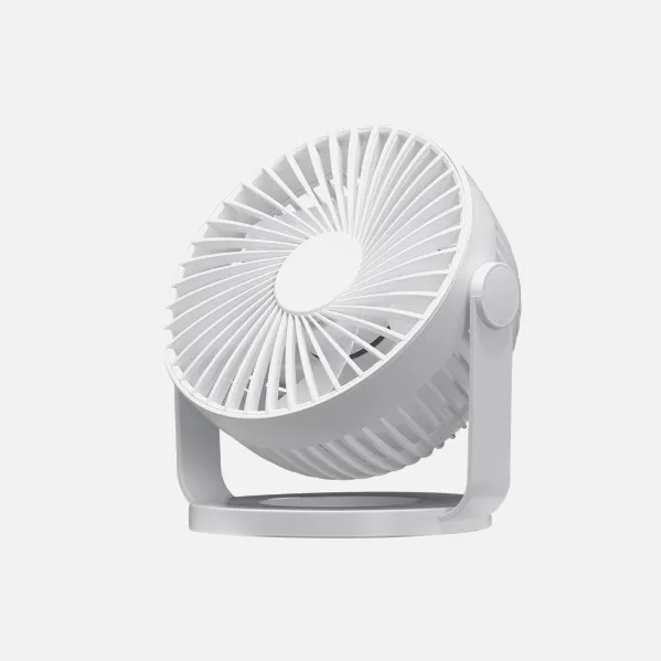 Miniventilador Sobremesa Bretaña Blanco 5w 3+1velocidades Recargable Alimentacion Usb Orientable 5aspas 17x15x11,5cm