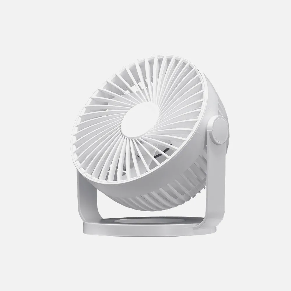 Miniventilador Sobremesa Bretaña Blanco 5w 3+1velocidades Recargable Alimentacion Usb Orientable 5aspas 17x15x11,5cm