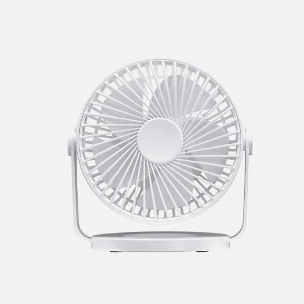 Miniventilador Sobremesa Bretaña Blanco 5w 3+1velocidades Recargable Alimentacion Usb Orientable 5aspas 17x15x11,5cm