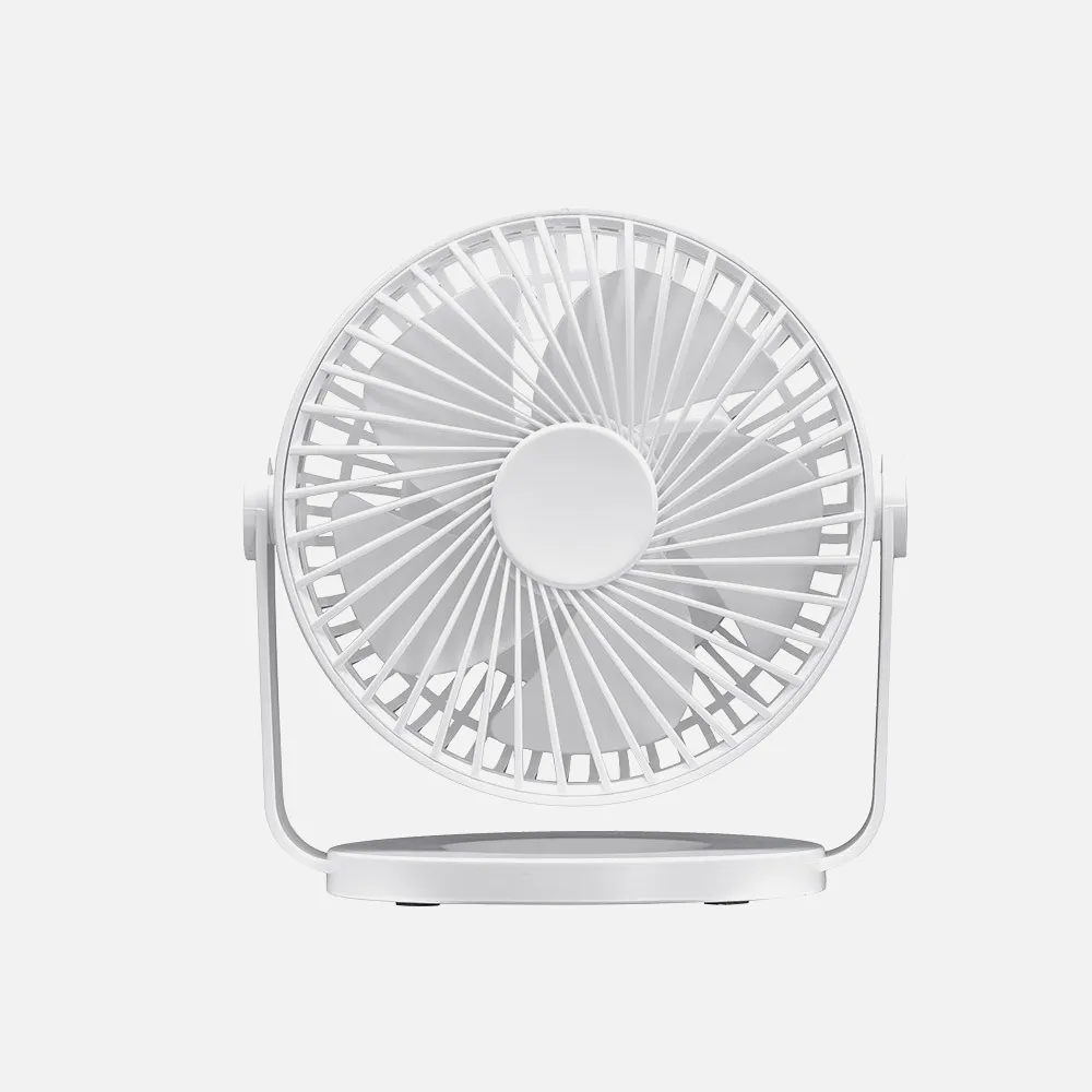 Miniventilador Sobremesa Bretaña Blanco 5w 3+1velocidades Recargable Alimentacion Usb Orientable 5aspas 17x15x11,5cm