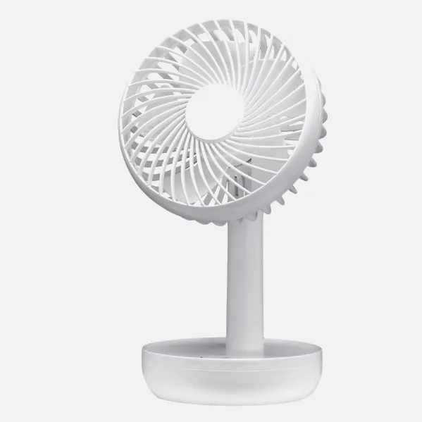 Miniventilador Inalambrico Sobremesa Lemosin Blanco 5w 3velocidades Recargable Alimen.usb Orientable 5asp 17x11x9cm Motor Dc