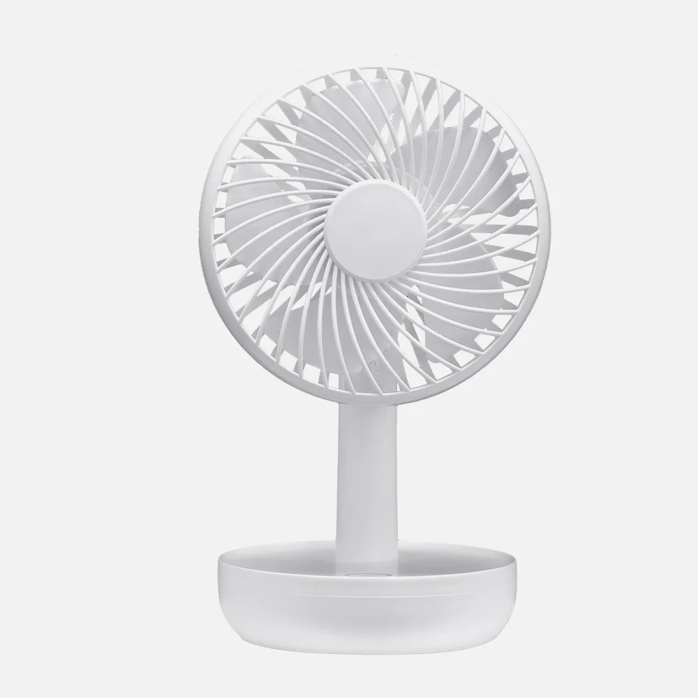 Miniventilador Inalambrico Sobremesa Lemosin Blanco 5w 3velocidades Recargable Alimen.usb Orientable 5asp 17x11x9cm Motor Dc