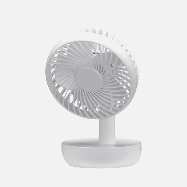 Miniventilador Inalambrico Sobremesa Lemosin Blanco 5w 3velocidades Recargable Alimen.usb Orientable 5asp 17x11x9cm Motor Dc