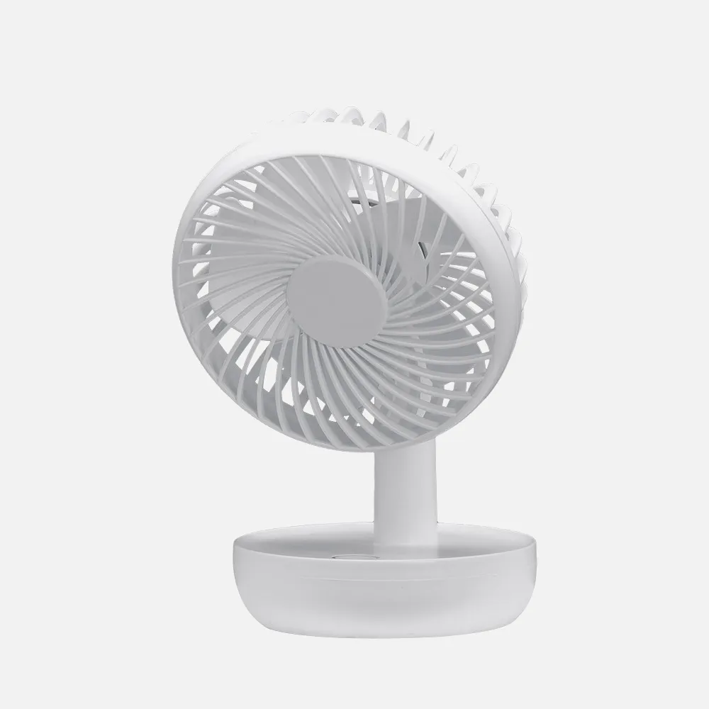 Miniventilador Inalambrico Sobremesa Lemosin Blanco 5w 3velocidades Recargable Alimen.usb Orientable 5asp 17x11x9cm Motor Dc
