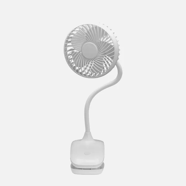 Ventilador Sobremesa C/pinza Sines Blanco 5w 3+1velocidades Recargable Alimen.usb 5asp Motor Dc 36x12,5x11,5cm Inalambrico