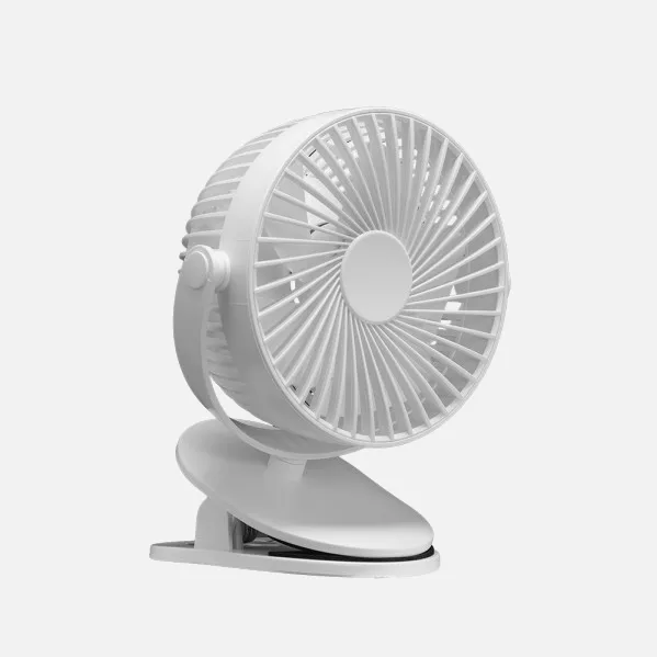 Ventilador Sobremesa C/pinza Peñafiel Blanco 5w 3+1vel Recargable Alimentacion Usb 5aspas Motor Dc 18x16x13cm Inalambrico