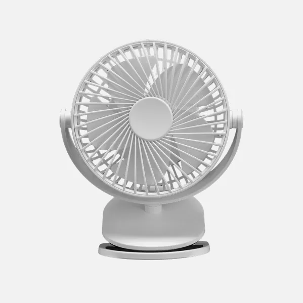 Ventilador Sobremesa C/pinza Peñafiel Blanco 5w 3+1vel Recargable Alimentacion Usb 5aspas Motor Dc 18x16x13cm Inalambrico