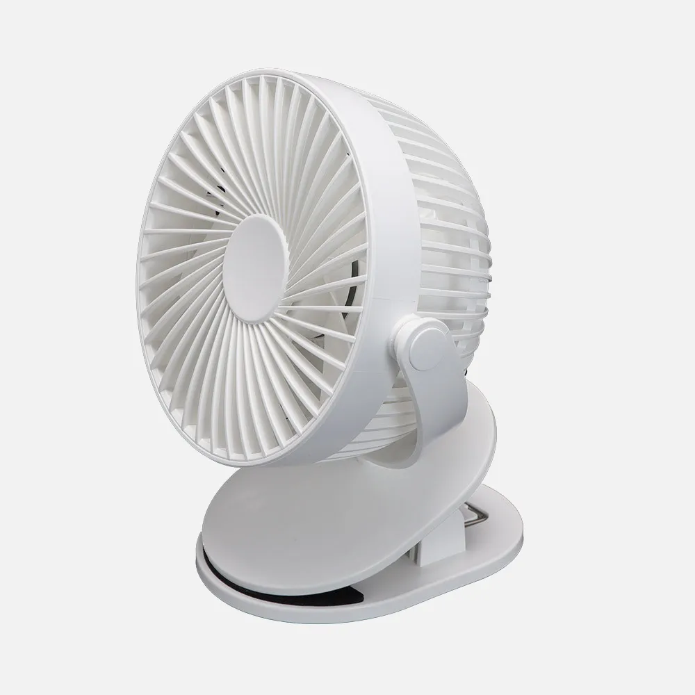 Ventilador Sobremesa C/pinza Peñafiel Blanco 5w 3+1vel Recargable Alimentacion Usb 5aspas Motor Dc 18x16x13cm Inalambrico