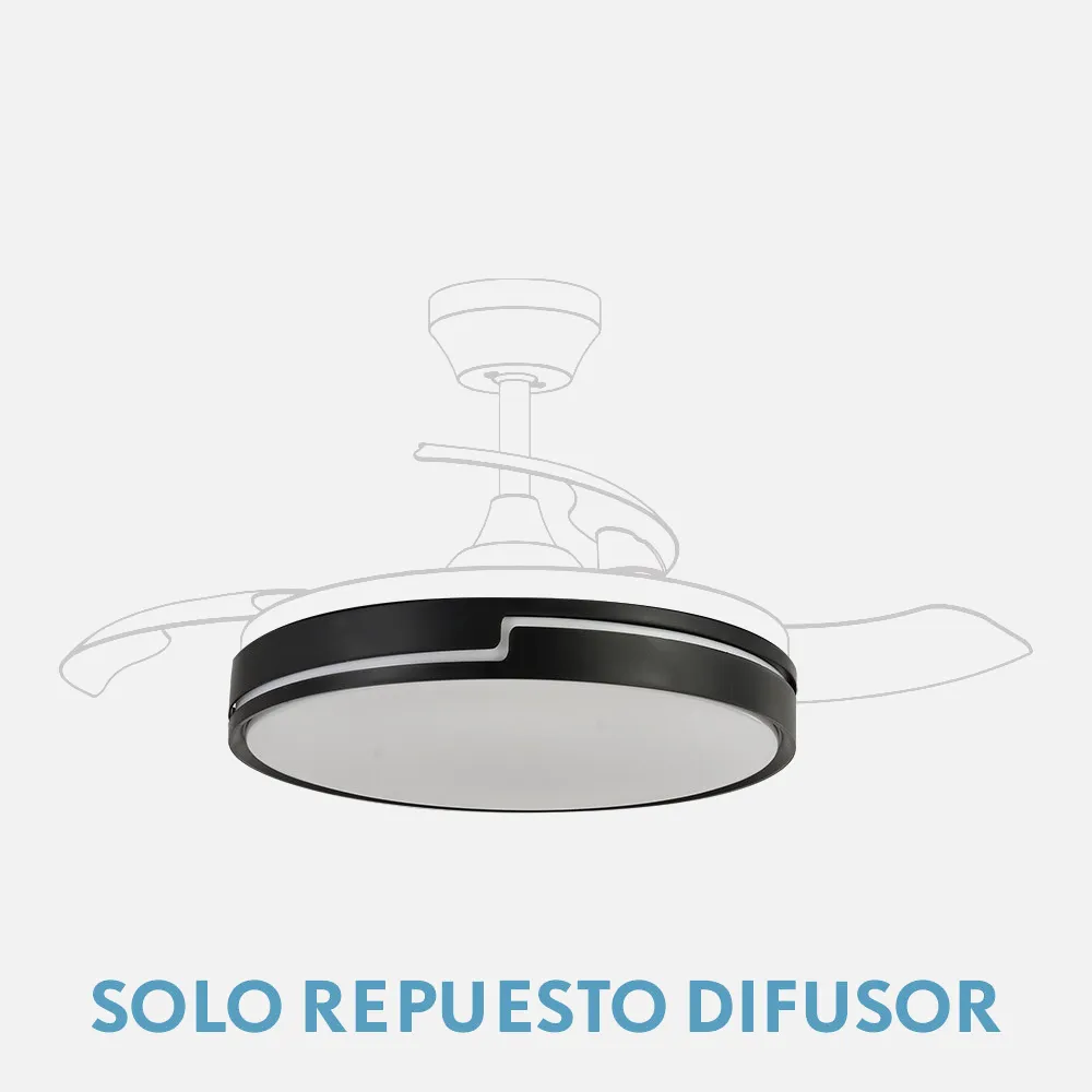 99.DIF-OLIMPIA-NEGRO - Difusor Ventilador Olimpia Grande 107d Negro