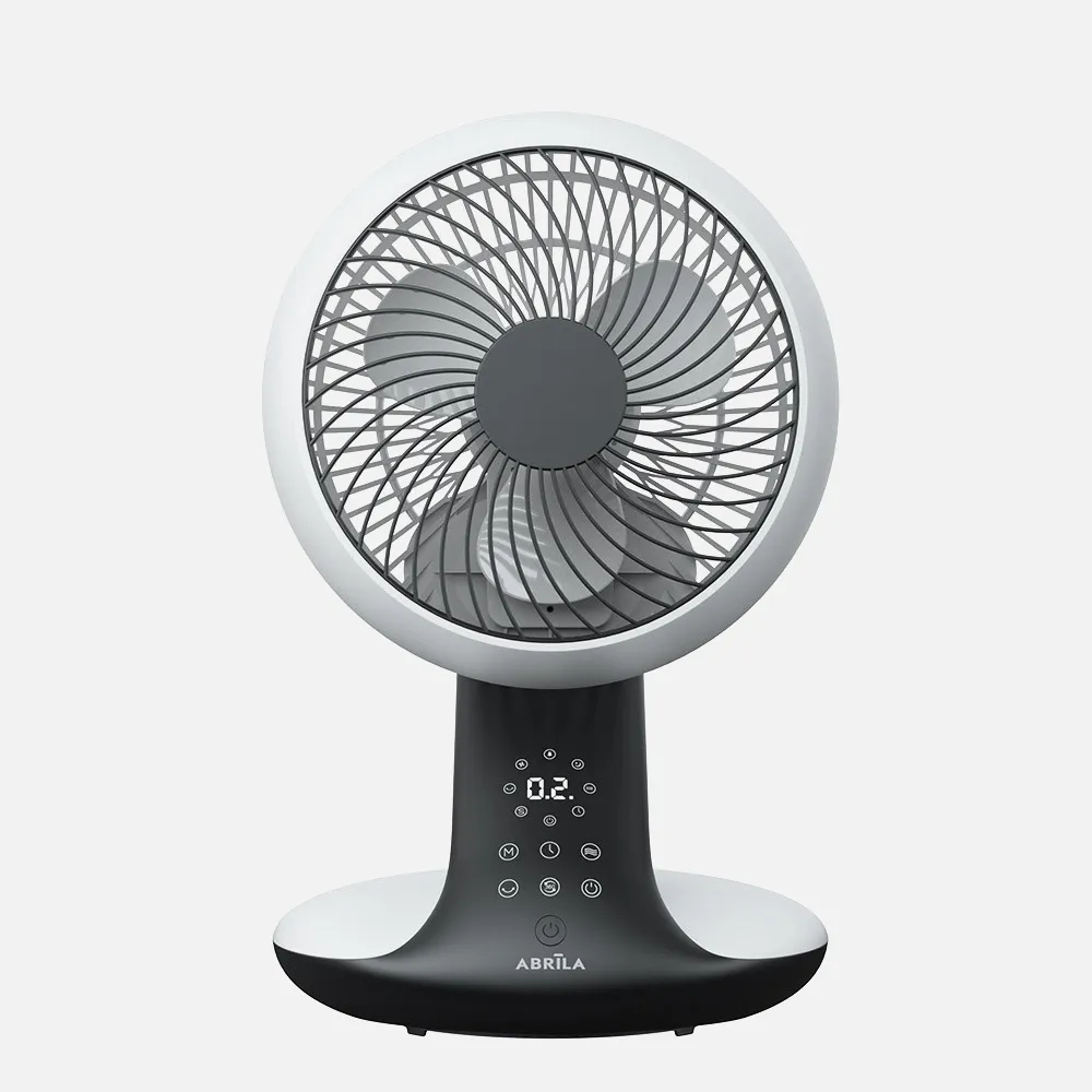 Ventilador Dc Sobremesa Miera Blanco/negro 20w 8vel Oscilacion 3d.remoto,temporizador 40,5x25,4x23,3cm