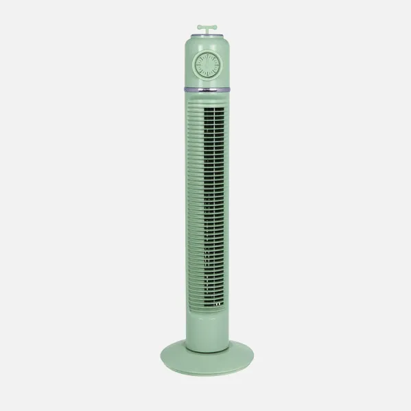 Ventilador Torre Huracan Verde 45w 3velocidades Temporizador  Fijo Y Rotatorio 75x22x22cm