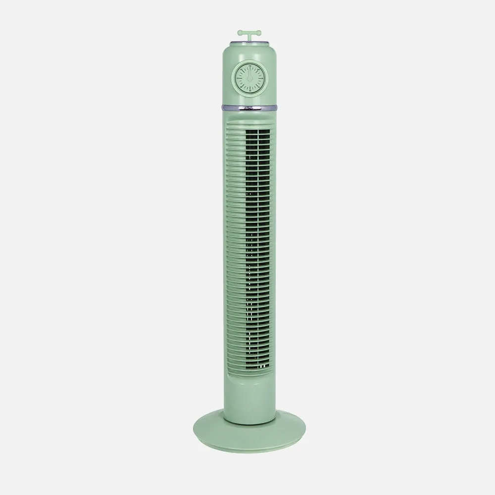 Ventilador Torre Huracan Verde 45w 3velocidades Temporizador  Fijo Y Rotatorio 75x22x22cm