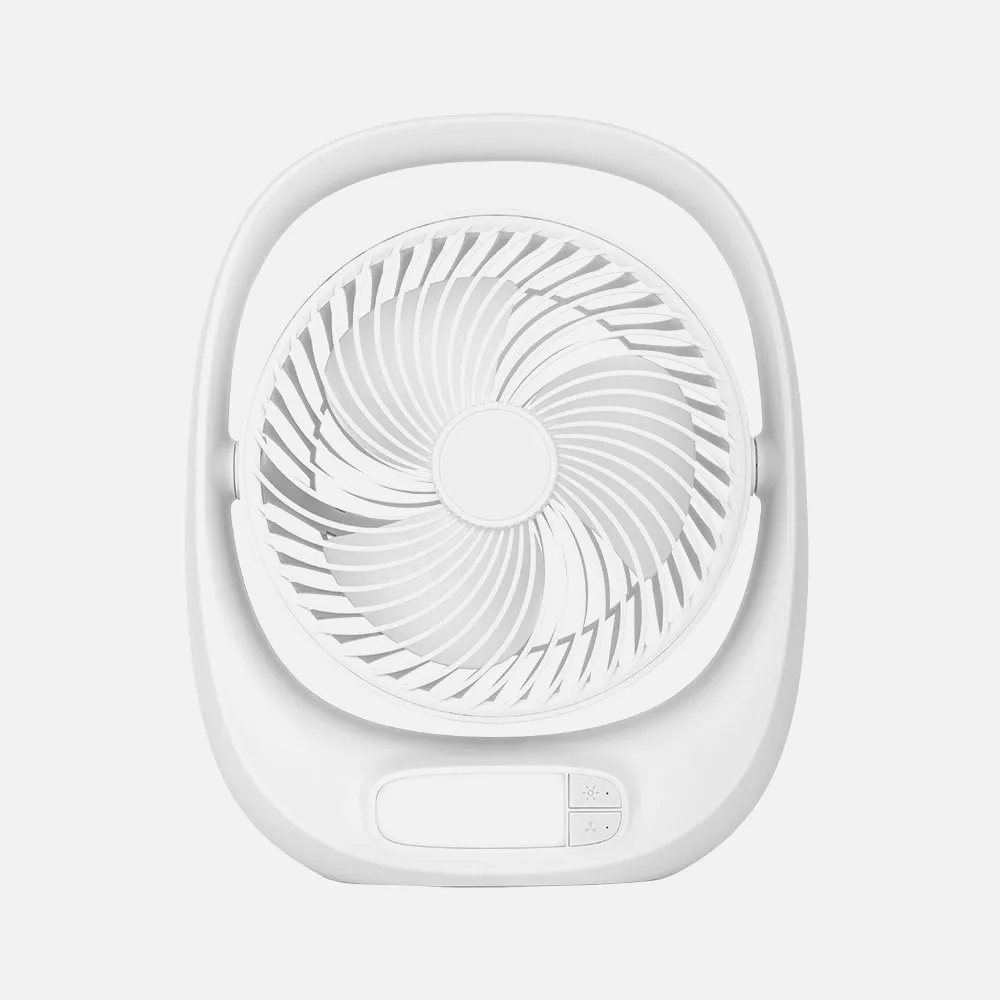 Ventilador Inalambrico Sobremesa Aguila Blanco 5w 3vel Recargable C/luz Alim.usb Orientable 180º 3asp 30x25x8 CM