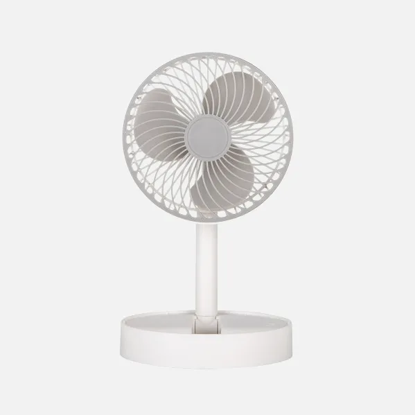 Ventilador Inalambrico Dc Portatil Jerico Blanco/gris 5w 3vel Recargable, Alim.usb, Orientable 3aspas Regx17x17cm