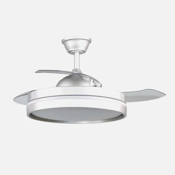 Ventilador Dc Mandarin  Plata 72w 3aspas 108d Reg.intensidad 7200lm 3000-4000-6500k Remoto+memoria+temporizador