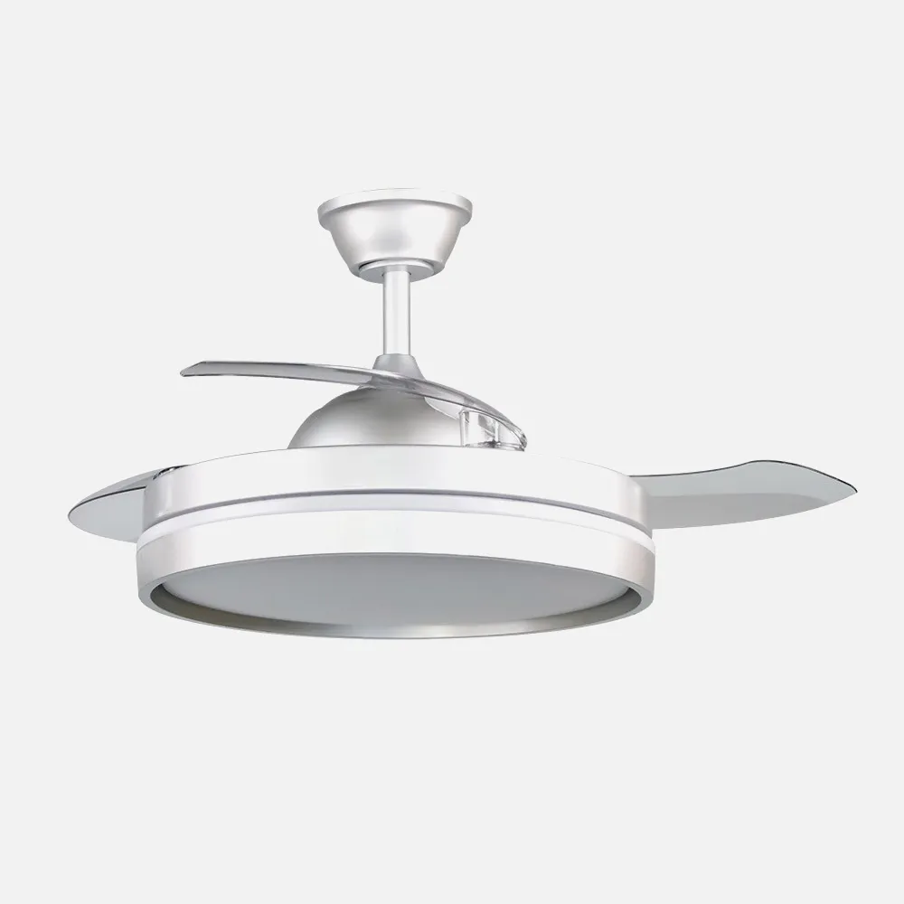 Ventilador Dc Mandarin  Plata 72w 3aspas 108d Reg.intensidad 7200lm 3000-4000-6500k Remoto+memoria+temporizador