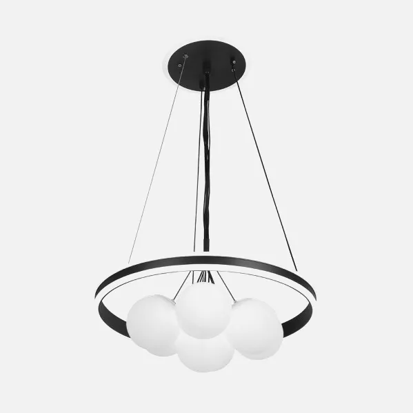 Colgante Rodano Negro 104w 3000-4000-6000k Regx50  X50cm 8320lm C/remoto,reg.intens