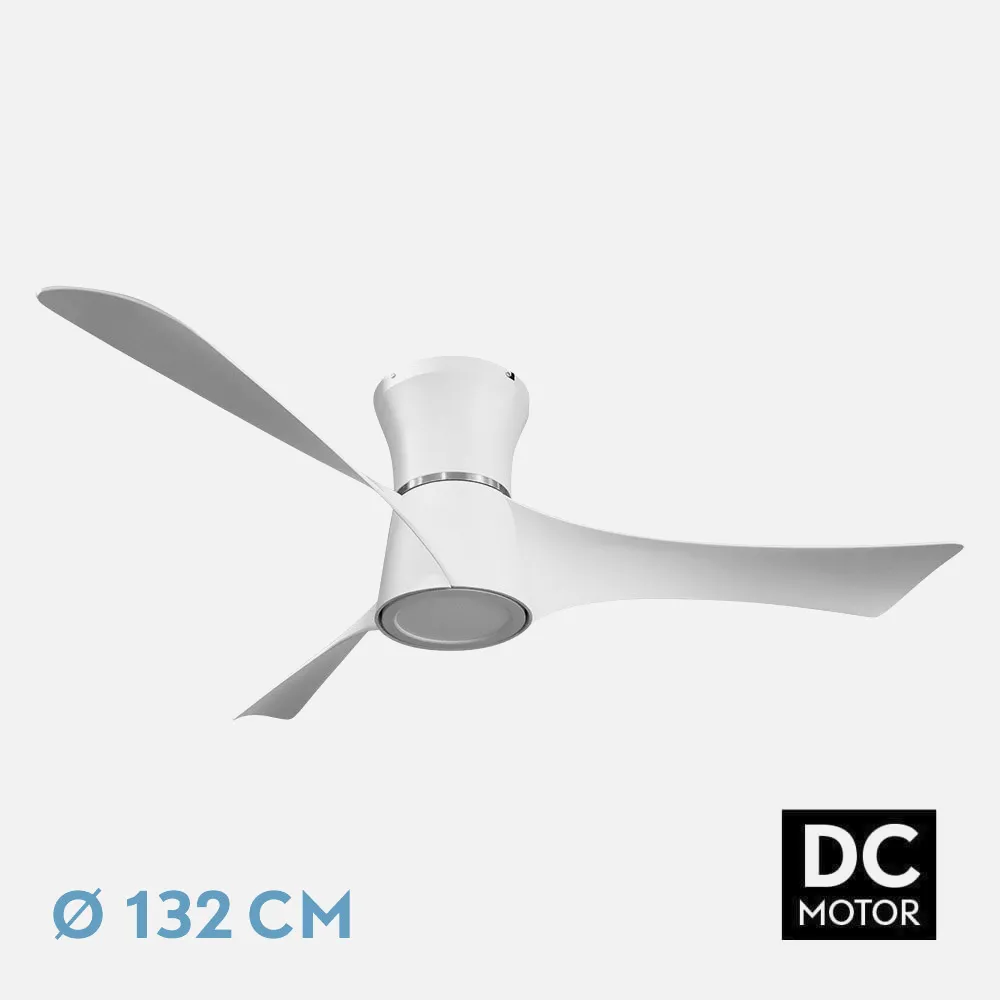 212191301 - Ventilador Dc Tianas 18w Blanco 3aspas 132d Regulable Intensidad 2250lm 3000k,4000k,6000k Remoto+temporizador+memoria