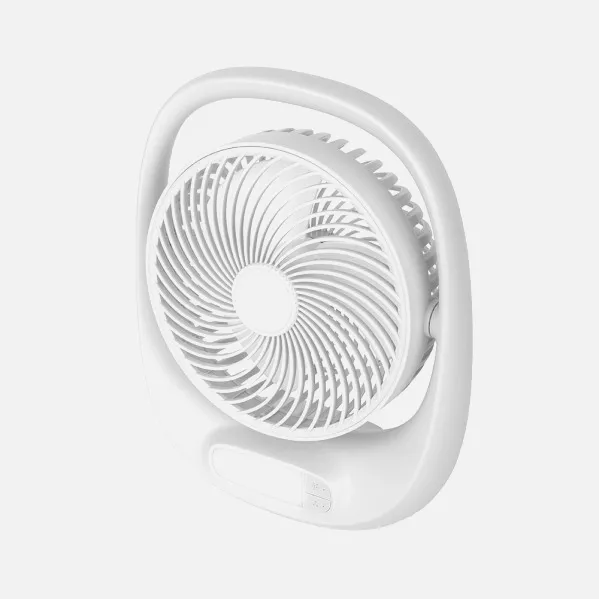 Ventilador Inalambrico Sobremesa Aguila Blanco 5w 3vel Recargable C/luz, Alim.usb Orientable 180º 3asp 30x25x8 CM