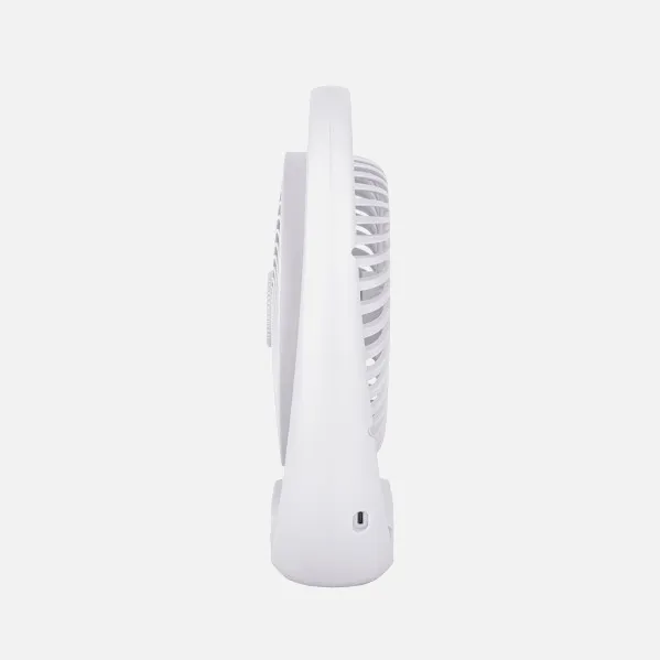 Ventilador Inalambrico Sobremesa Aguila Blanco 5w 3vel Recargable C/luz, Alim.usb Orientable 180º 3asp 30x25x8 CM