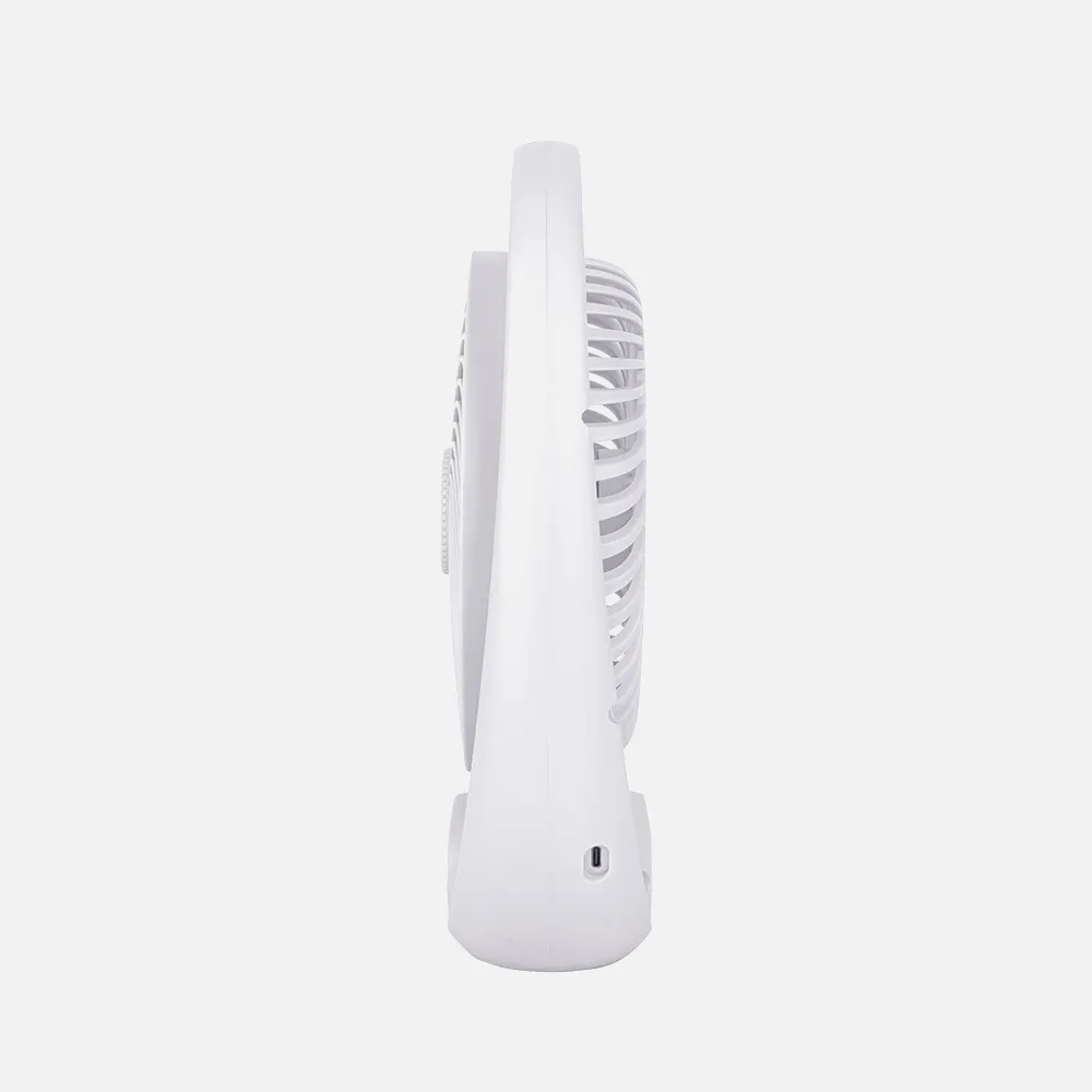 Ventilador Inalambrico Sobremesa Aguila Blanco 5w 3vel Recargable C/luz, Alim.usb Orientable 180º 3asp 30x25x8 CM