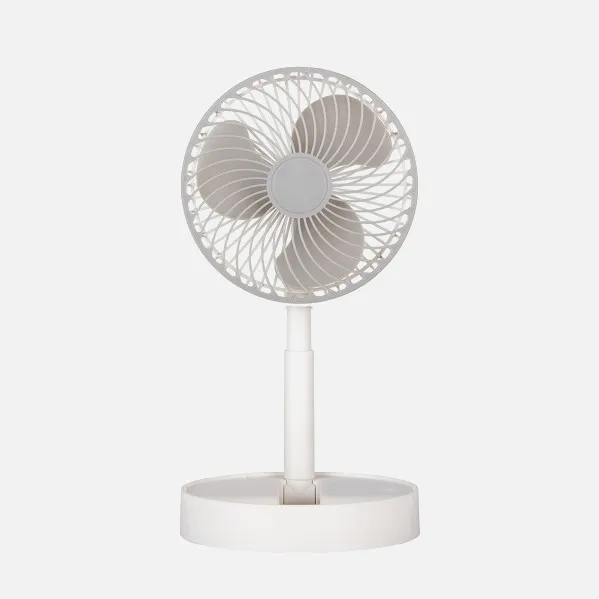 Ventilador Inalambrico Dc Portatil Jerico Blanco/gris 5w 3vel Recargable, Alim.usb, Orientable 3aspas Regx17x17cm