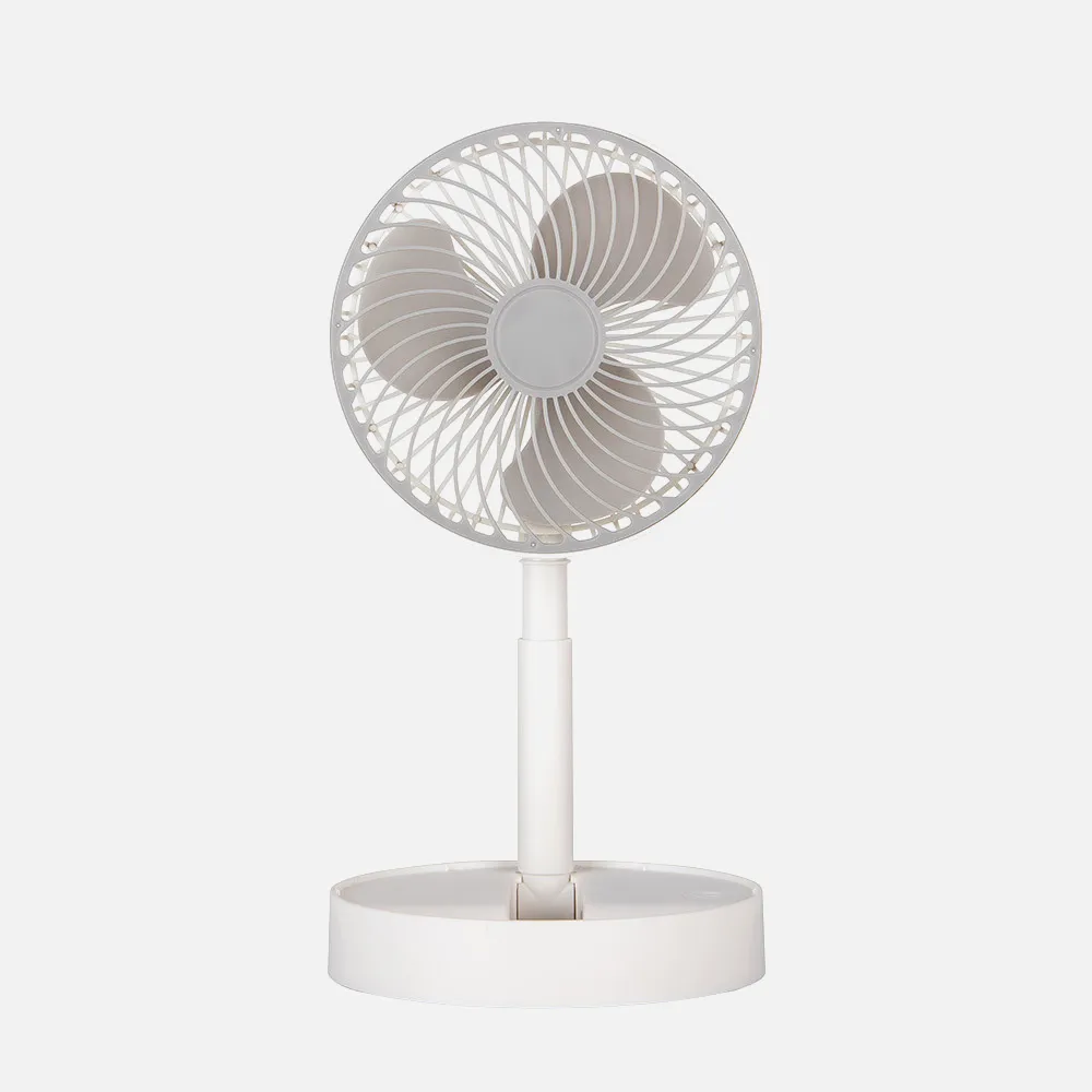 Ventilador Inalambrico Dc Portatil Jerico Blanco/gris 5w 3vel Recargable, Alim.usb, Orientable 3aspas Regx17x17cm