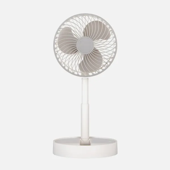Ventilador Inalambrico Dc Portatil Jerico Blanco/gris 5w 3vel Recargable, Alim.usb, Orientable 3aspas Regx17x17cm