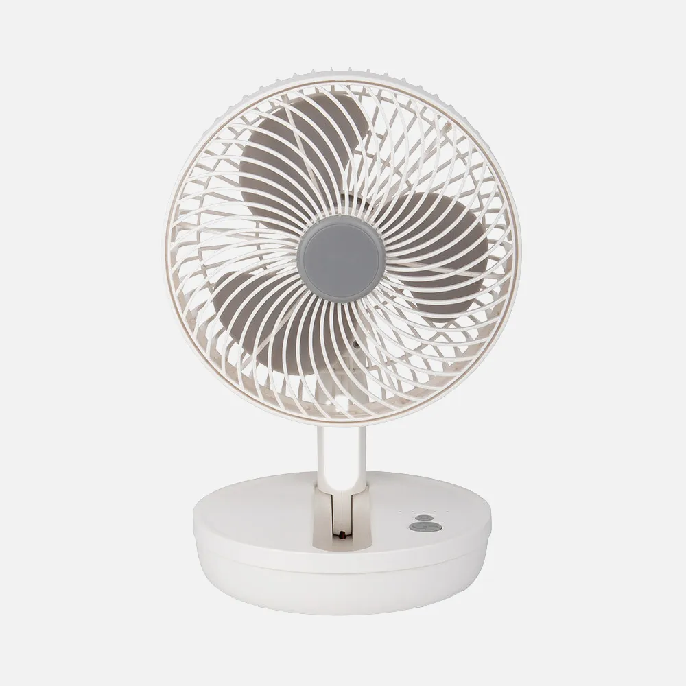 Ventilador Inalambrico Sobremesa Pacheco Blanco/gris 5w 3vel Recargable C/luz, Alim.usb, Orientable 3aspas 29x19x16cm