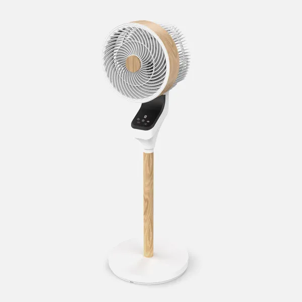 Ventilador Pie Bizancio Blanco/haya 50w 3velocidades 95x30x30 Oscilante,tactil Display,remoto,temporizador