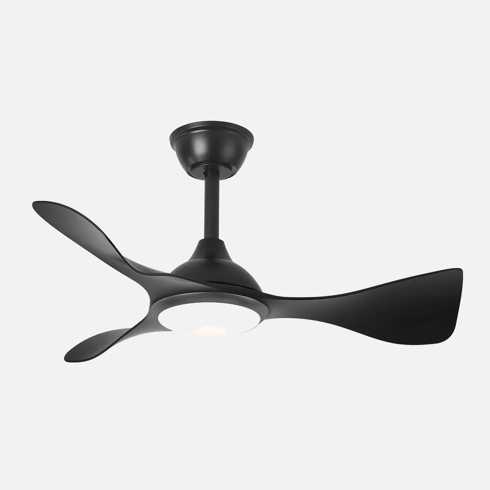 Ventilador Dc Caiman 36w 3600lm Negro 89d 3aspas 6vel 3000-4500-6500k Remoto+reg.intensidad+memoria+temporizador