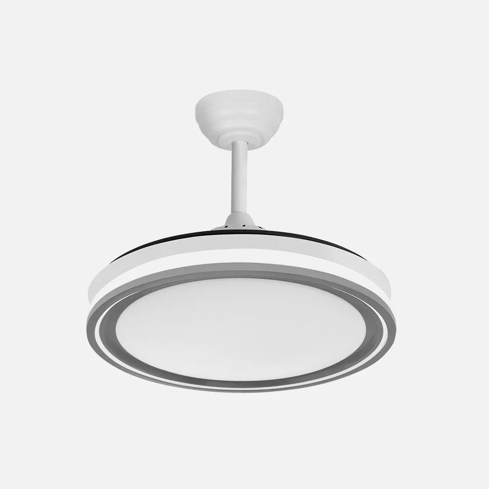 Ventilador Dc Bandido 59w Blanco/gris 4aspas 107d 5900lm 3500-4000-6500k Remoto Y Temporizador